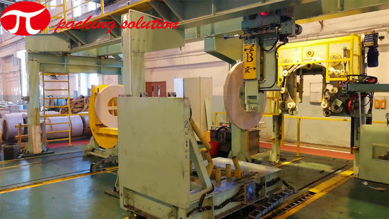 3.5KW 70r/Min Ring Speed Metal Vertical Coil Packing Machine 1200MM OD