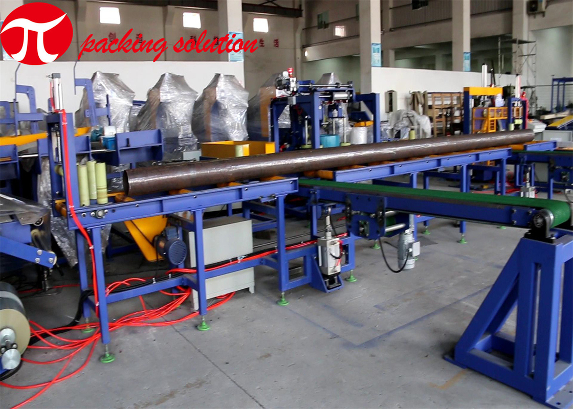 Customized Automatic Steel Tube Packing Machine 300-700mm Diameter With Storage Station