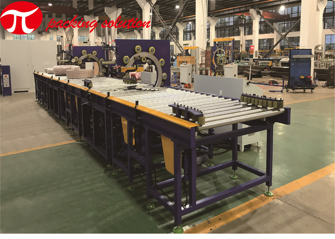 HMI Operation Woven Tape Carbon Steel Wire Coil Stretch Wrapping Machine​ 800mm Width
